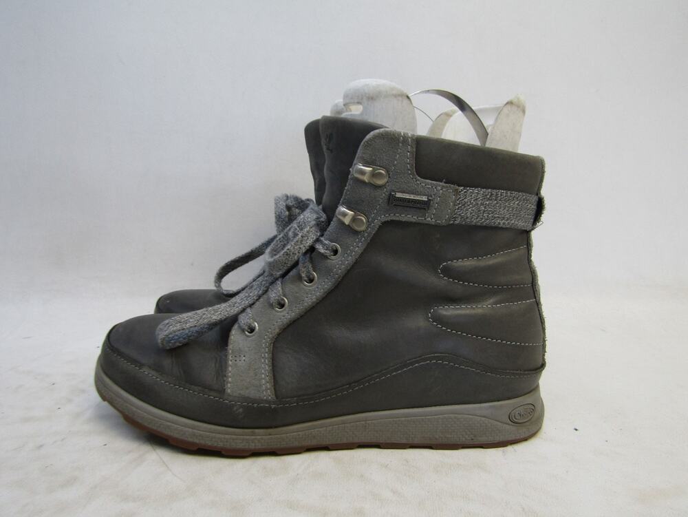 CHACO Womens Size 8 Gray Leather Lace Up Comfort Casual Boots